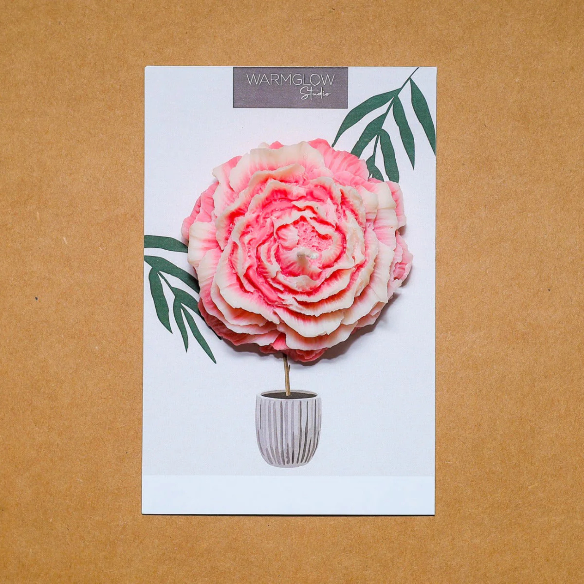 Flower Card – Handpoured Flower Candle on Art Card